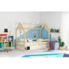 Bērnu gulta ar veļaskasti DOMEK 160x80 priede/balts